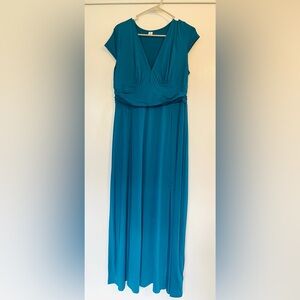 Elegant Teal Strapless Dress